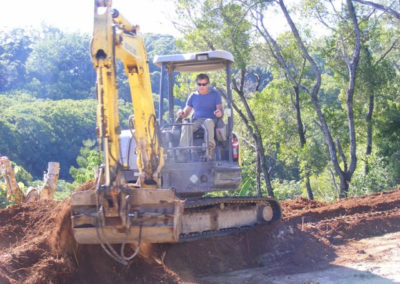 Greg Southern operating an excavator on a Northern Rivers site